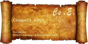 Csegezi Edit névjegykártya
